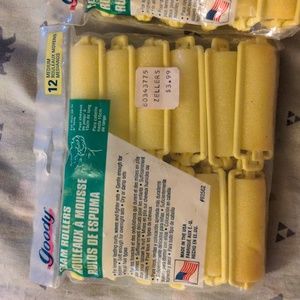 1989 Vtg Medium Goody Yellow Foam Rollers Foam Hair Rollers Curlers Lock…